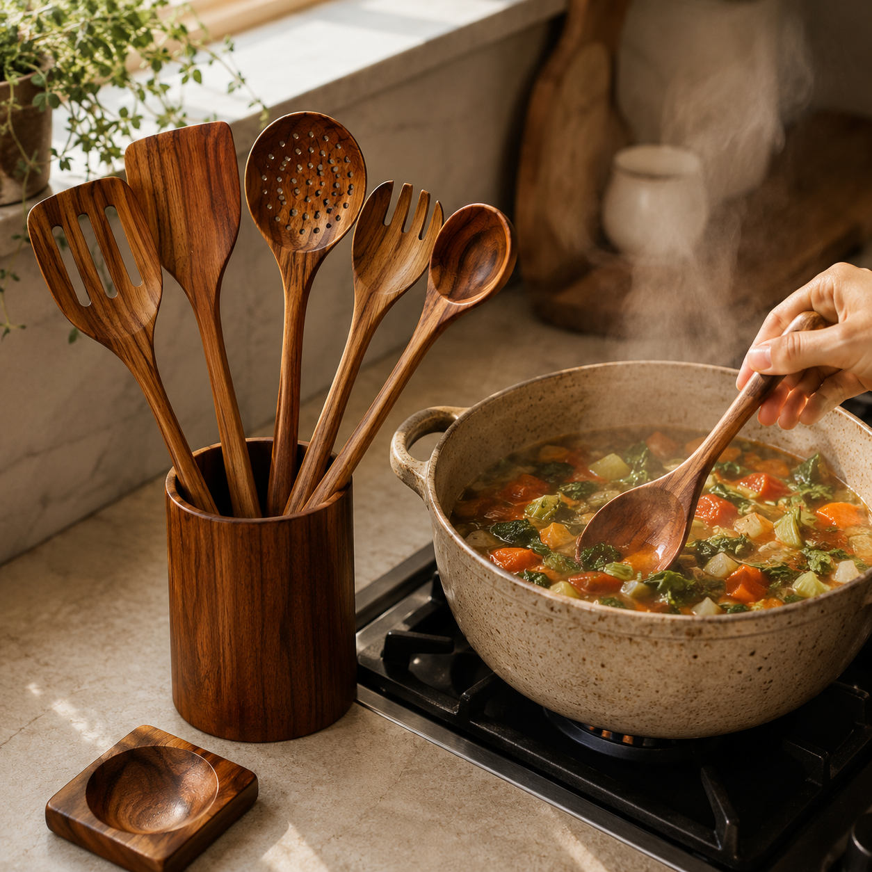 Bare Kitchen -  9PCS Natural Kitchen Utensils