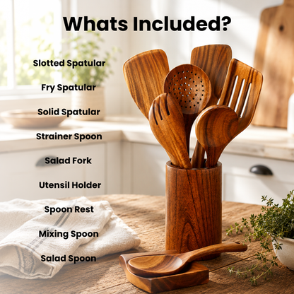 Bare Kitchen -  9PCS Natural Kitchen Utensils